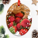 Strawberries Fruit Food Delicious Ornament (Oval Filigree) Front