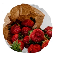 Strawberries Fruit Food Delicious Large 18  Premium Round Cushions by Nexatart