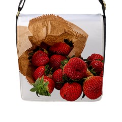 Strawberries Fruit Food Delicious Flap Messenger Bag (l)  by Nexatart