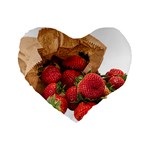 Strawberries Fruit Food Delicious Standard 16  Premium Flano Heart Shape Cushions Front