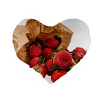 Strawberries Fruit Food Delicious Standard 16  Premium Flano Heart Shape Cushions Back