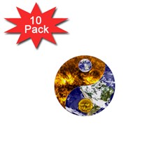 Design Yin Yang Balance Sun Earth 1  Mini Magnet (10 Pack)  by Nexatart