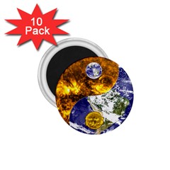 Design Yin Yang Balance Sun Earth 1 75  Magnets (10 Pack)  by Nexatart