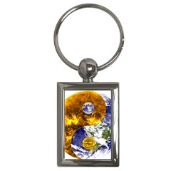 Design Yin Yang Balance Sun Earth Key Chains (rectangle)  by Nexatart