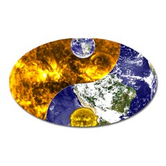 Design Yin Yang Balance Sun Earth Oval Magnet by Nexatart