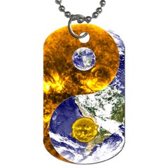 Design Yin Yang Balance Sun Earth Dog Tag (two Sides) by Nexatart