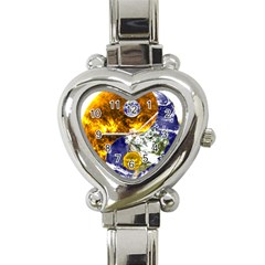 Design Yin Yang Balance Sun Earth Heart Italian Charm Watch by Nexatart