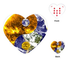 Design Yin Yang Balance Sun Earth Playing Cards (heart)  by Nexatart