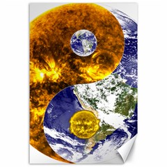 Design Yin Yang Balance Sun Earth Canvas 24  X 36  by Nexatart