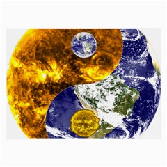 Design Yin Yang Balance Sun Earth Large Glasses Cloth by Nexatart