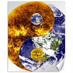 Design Yin Yang Balance Sun Earth Canvas 11  X 14   by Nexatart