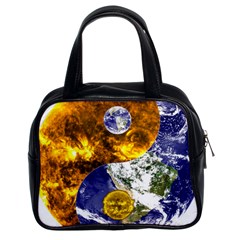 Design Yin Yang Balance Sun Earth Classic Handbags (2 Sides) by Nexatart