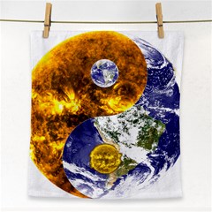 Design Yin Yang Balance Sun Earth Face Towel by Nexatart