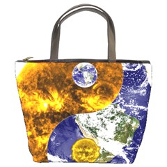 Design Yin Yang Balance Sun Earth Bucket Bags by Nexatart