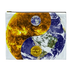 Design Yin Yang Balance Sun Earth Cosmetic Bag (xl) by Nexatart