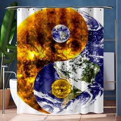 Design Yin Yang Balance Sun Earth Shower Curtain 60  X 72  (medium)  by Nexatart