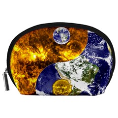 Design Yin Yang Balance Sun Earth Accessory Pouches (large)  by Nexatart