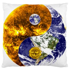 Design Yin Yang Balance Sun Earth Large Flano Cushion Case (one Side) by Nexatart