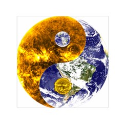 Design Yin Yang Balance Sun Earth Small Satin Scarf (square) by Nexatart