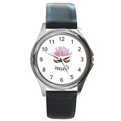 Namaste - Lotus Round Metal Watch by Valentinaart