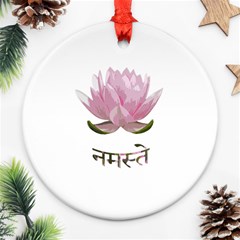 Namaste - Lotus Ornament (round) by Valentinaart