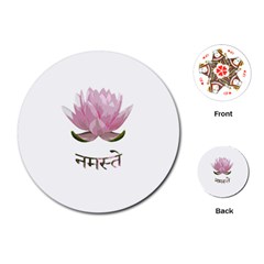 Namaste - Lotus Playing Cards (round)  by Valentinaart