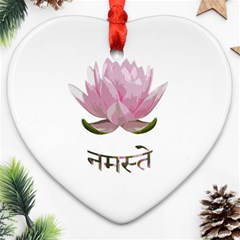 Namaste - Lotus Heart Ornament (two Sides) by Valentinaart