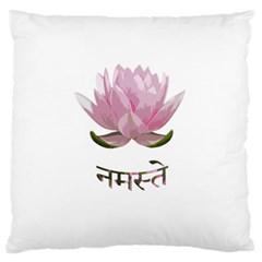 Namaste - Lotus Large Cushion Case (one Side) by Valentinaart