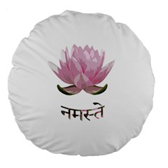 Namaste - Lotus Large 18  Premium Round Cushions by Valentinaart