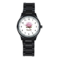 Namaste - Lotus Stainless Steel Round Watch by Valentinaart