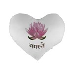 Namaste - Lotus Standard 16  Premium Flano Heart Shape Cushions Front