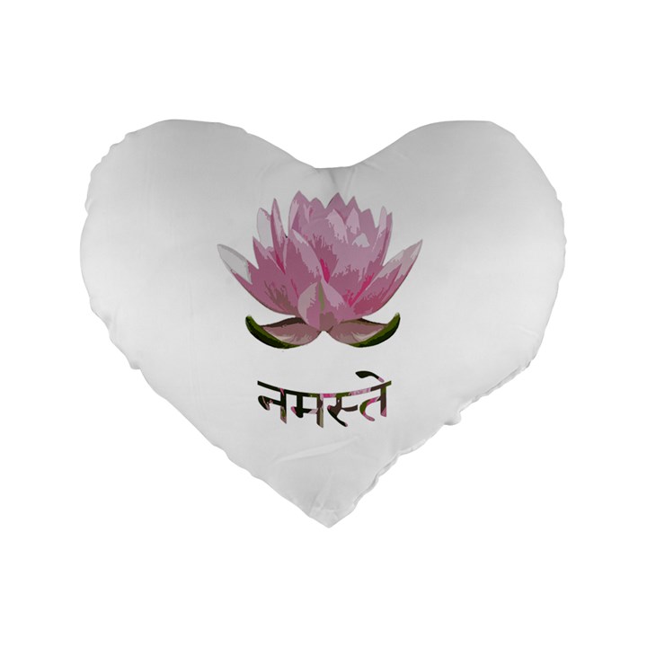 Namaste - Lotus Standard 16  Premium Flano Heart Shape Cushions