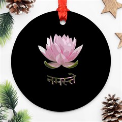 Namaste - Lotus Round Ornament (two Sides) by Valentinaart