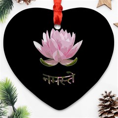 Namaste - Lotus Heart Ornament (two Sides) by Valentinaart