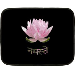 Namaste - Lotus Double Sided Fleece Blanket (mini)  by Valentinaart