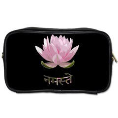 Namaste - Lotus Toiletries Bags by Valentinaart