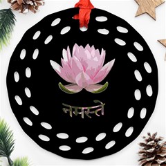 Namaste - Lotus Ornament (round Filigree) by Valentinaart