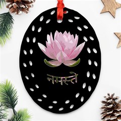 Namaste - Lotus Oval Filigree Ornament (two Sides) by Valentinaart