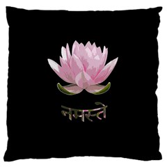 Namaste - Lotus Large Cushion Case (two Sides) by Valentinaart