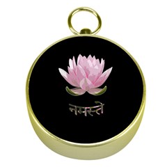 Namaste - Lotus Gold Compasses by Valentinaart