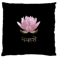 Namaste - Lotus Standard Flano Cushion Case (two Sides) by Valentinaart