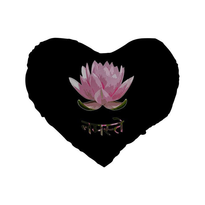 Namaste - Lotus Standard 16  Premium Flano Heart Shape Cushions