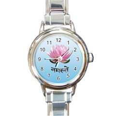 Namaste - Lotus Round Italian Charm Watch by Valentinaart