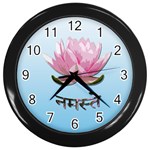 Namaste - Lotus Wall Clocks (Black) Front