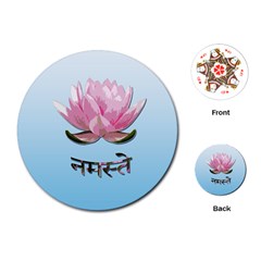 Namaste - Lotus Playing Cards (round)  by Valentinaart