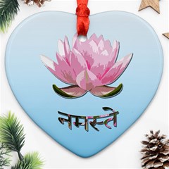 Namaste - Lotus Heart Ornament (two Sides) by Valentinaart