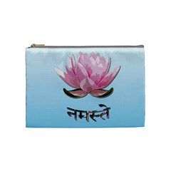 Namaste - Lotus Cosmetic Bag (medium)  by Valentinaart