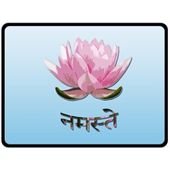 Namaste - Lotus Fleece Blanket (large)  by Valentinaart