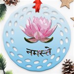 Namaste - Lotus Round Filigree Ornament (Two Sides) Front