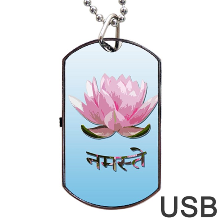 Namaste - Lotus Dog Tag USB Flash (One Side)